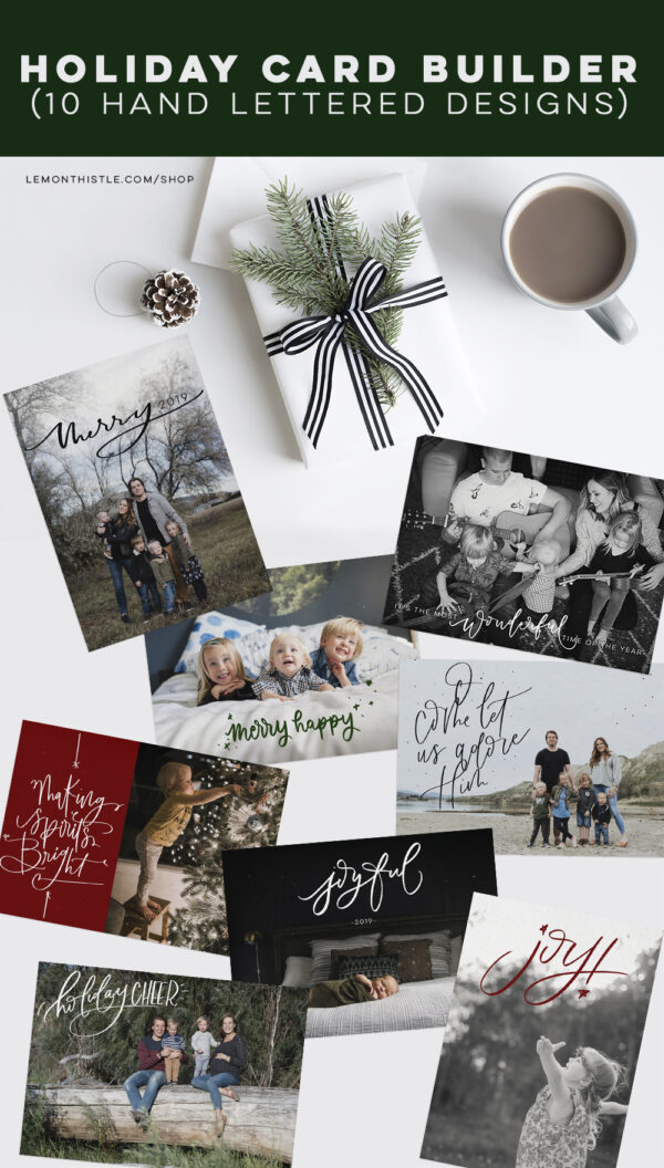 Hand lettered holiday card bundle- such great editable designs!