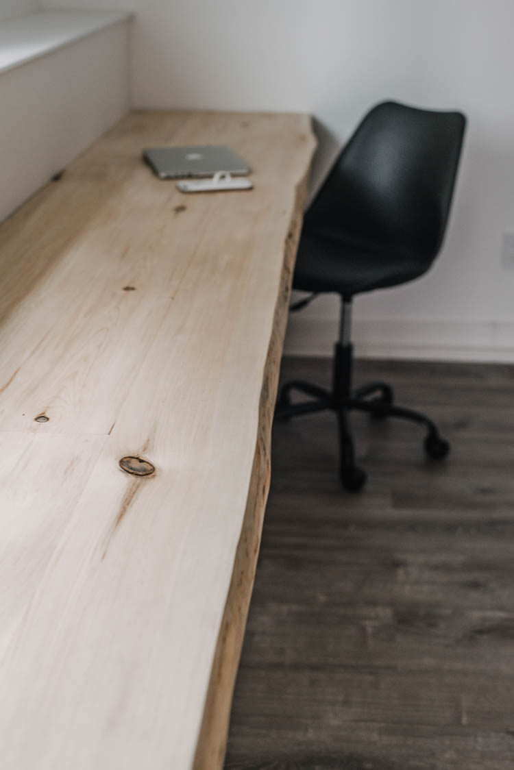 Diy Wall To Wall Desk Easy Live Edge Lemon Thistle