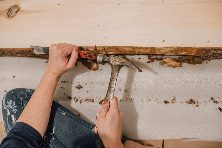 How to remove bark from live edge wood
