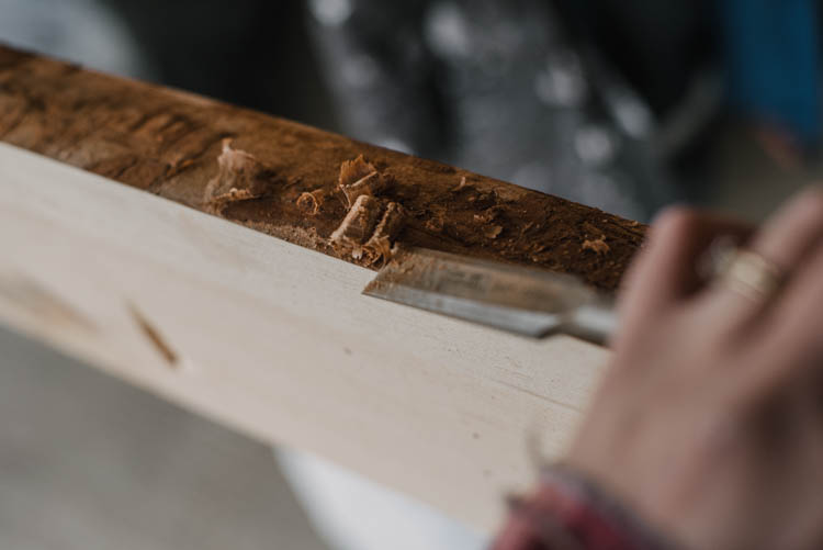 How to remove bark from live edge wood