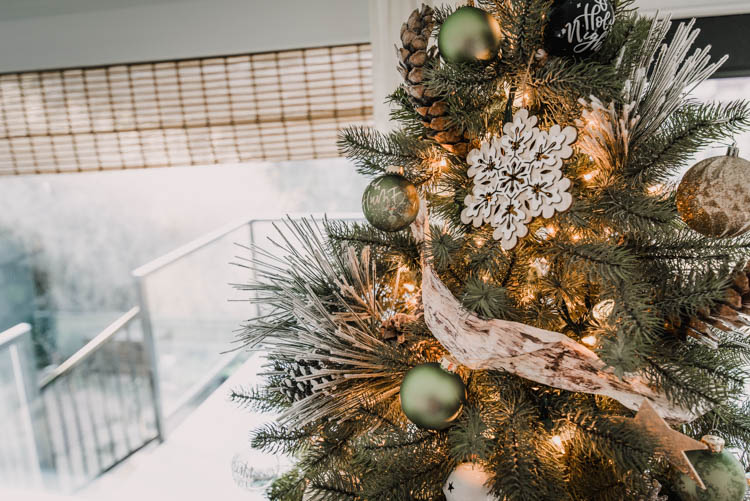 Green and gold and white Christmas Tree Decorations