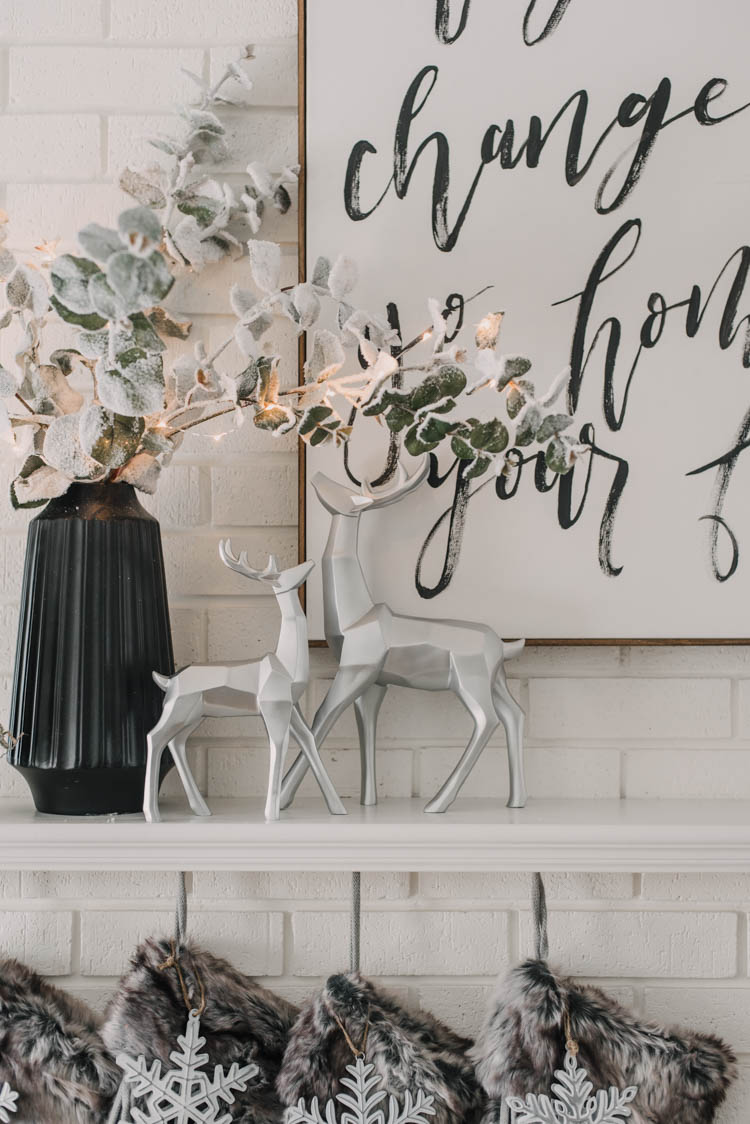 Looking for some Modern Christmas Mantel ideas? These Geometric Silver Reindeers are a fantastic addition 