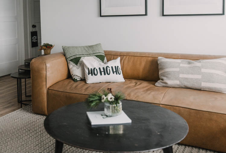 Simple holiday decorations for a neutral home. 