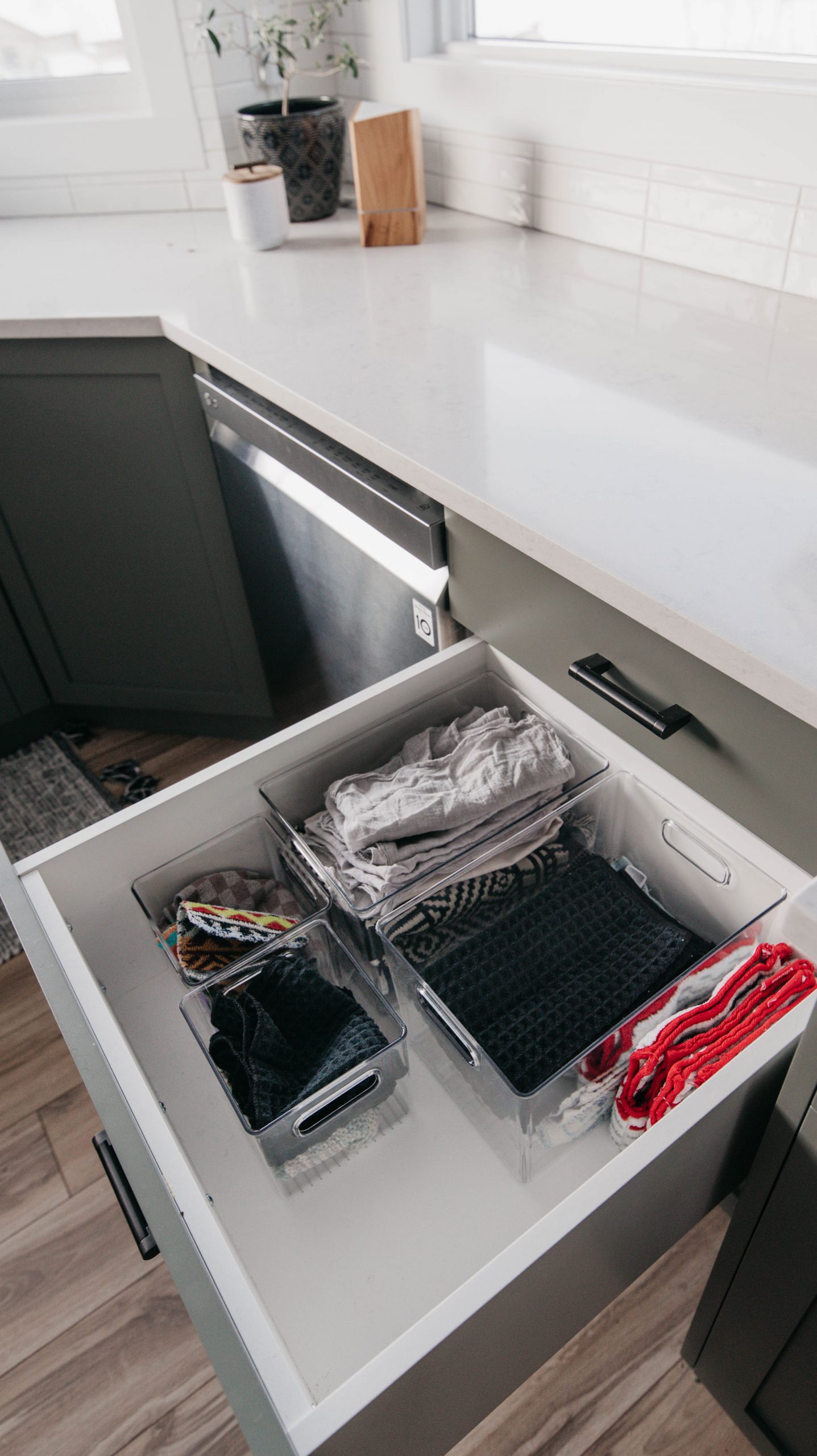 Organizing kitchen linens (and why we keep them in the kitchen)