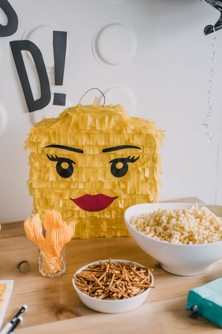 DIY LEGO Girl Pinata- step by step photos! For a modern Lego themed birthday party