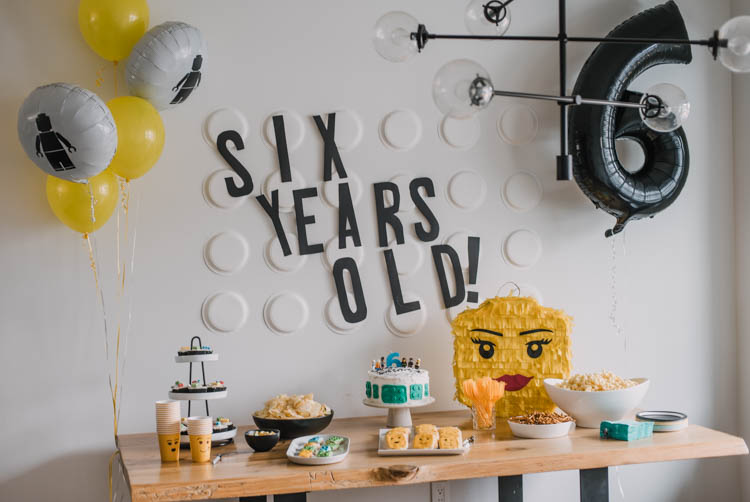 Modern LEGO themed birthday party for twins