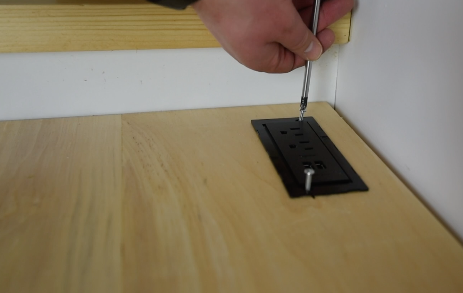 Installing desk mount outlets