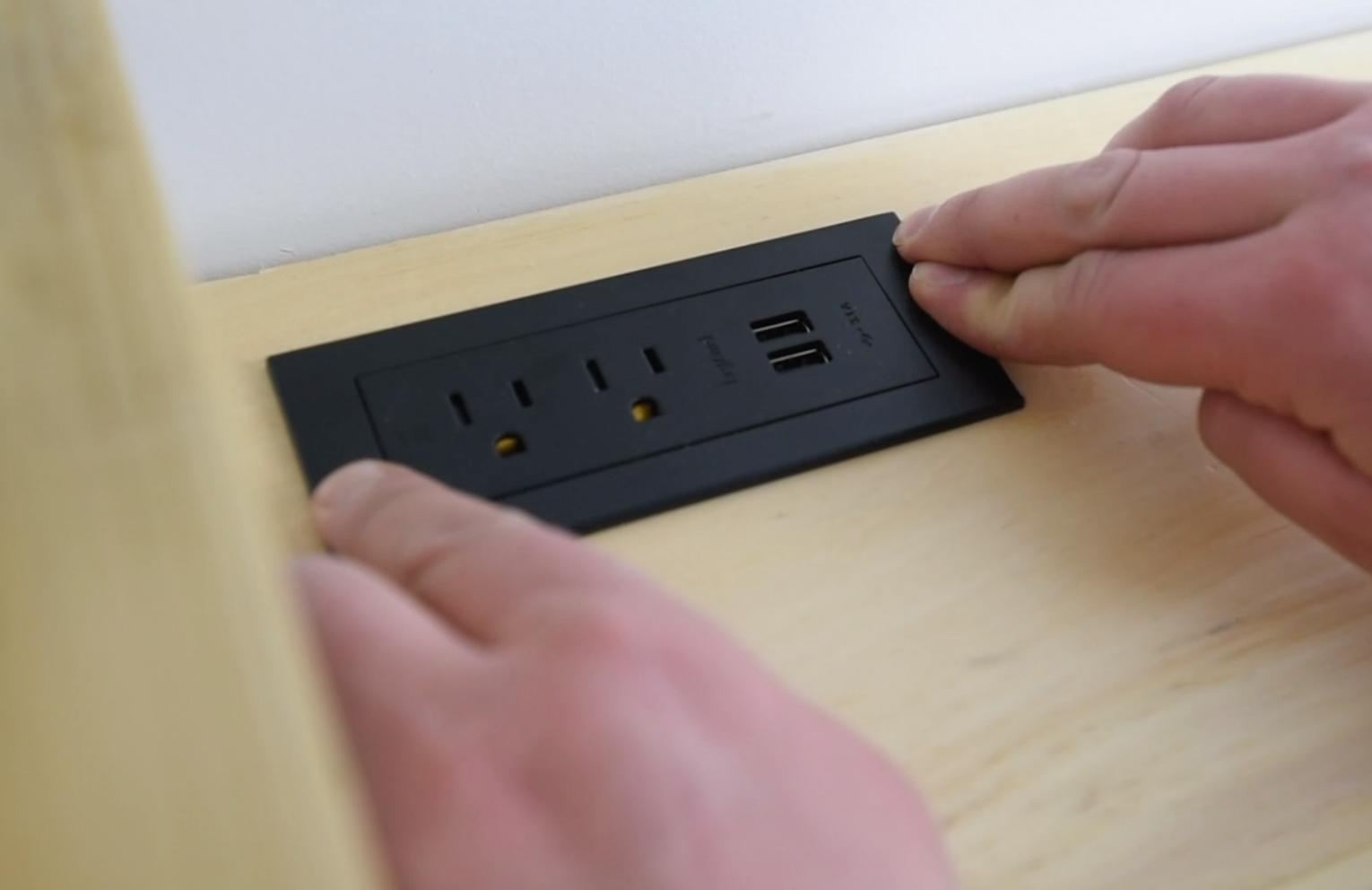 Installing desk mount outlets