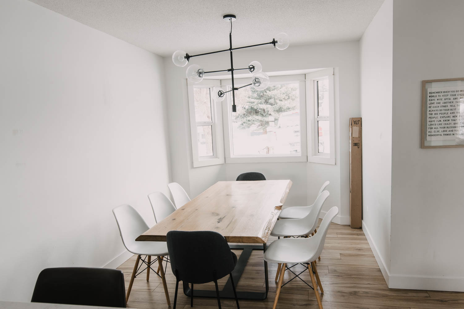 Modern Dining Room Renovation with Bay Window
