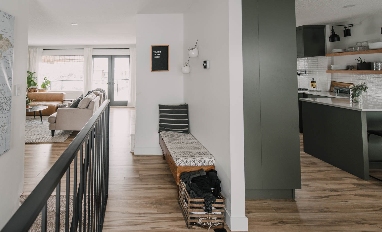 Modern Entryway in a small space
