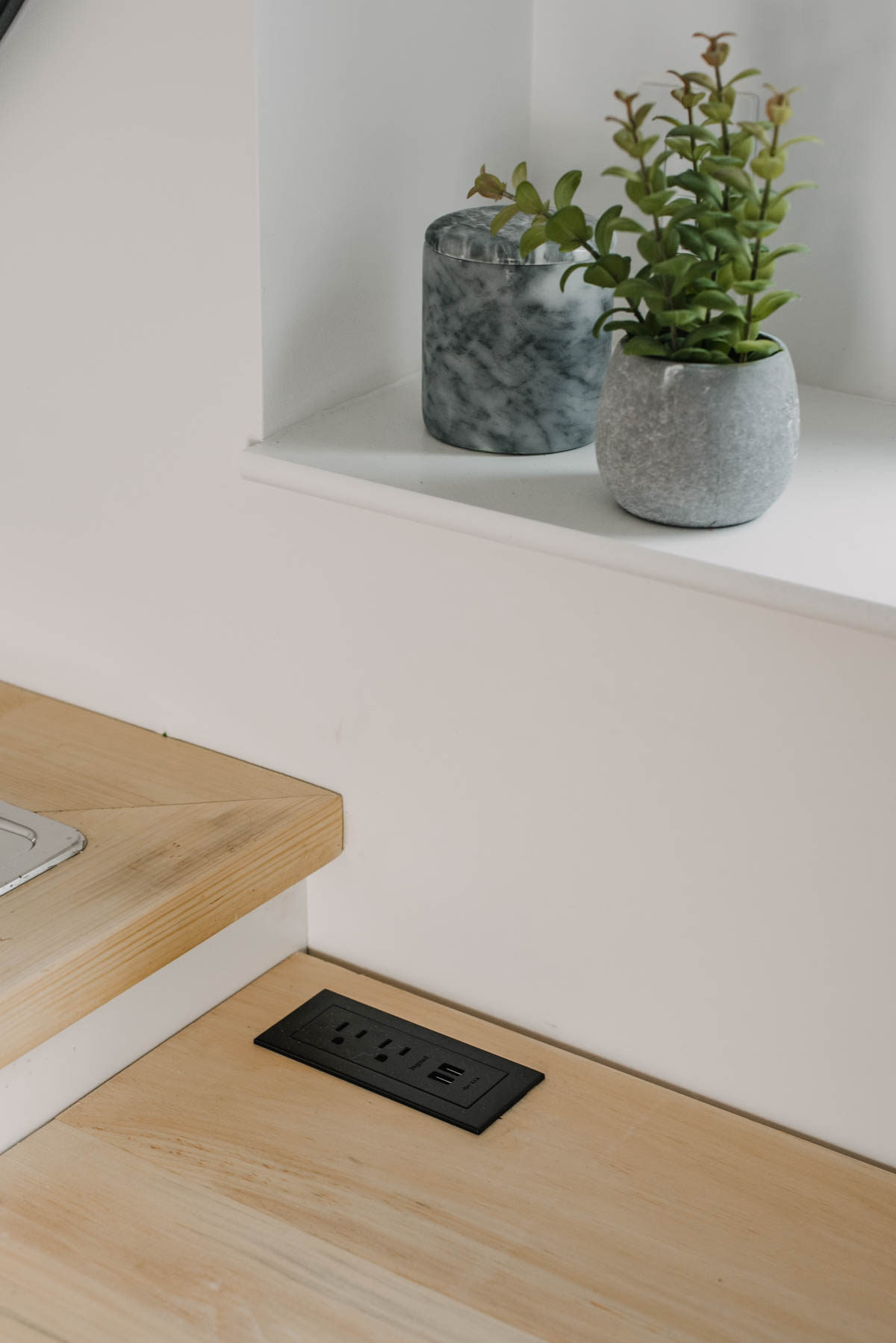 Installing desk mount outlets