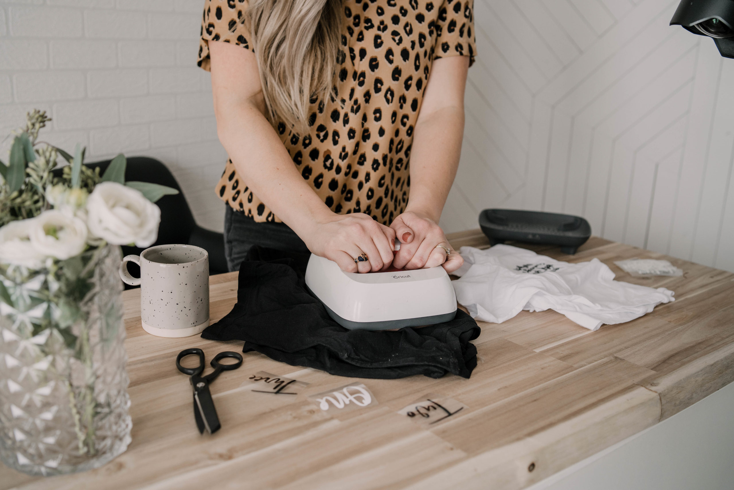 DIY Enneagram shirts with hand lettered designs using the Cricut EasyPress