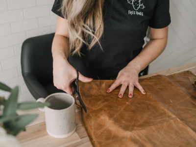 cutting leather
