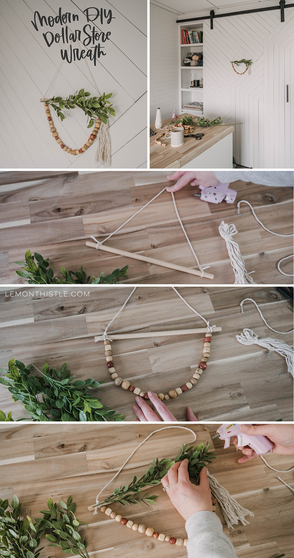 DIY Dollar Store Wreath for Spring- Boho Style