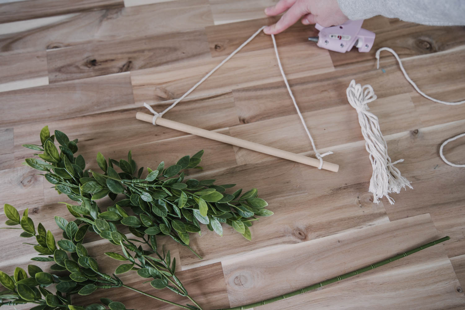 DIY Dollar Store Wreath for Spring- Boho Style Step by step photos