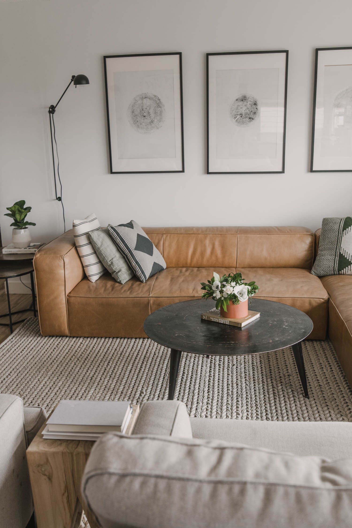 Neutral Spring Home Tour with fun hand lettered details and DIY