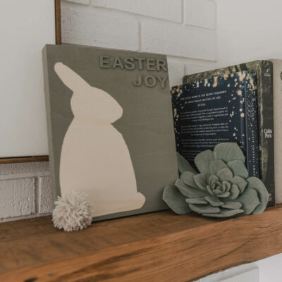 Modern spring mantel decor