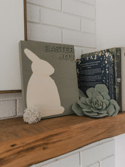 Modern spring mantel decor