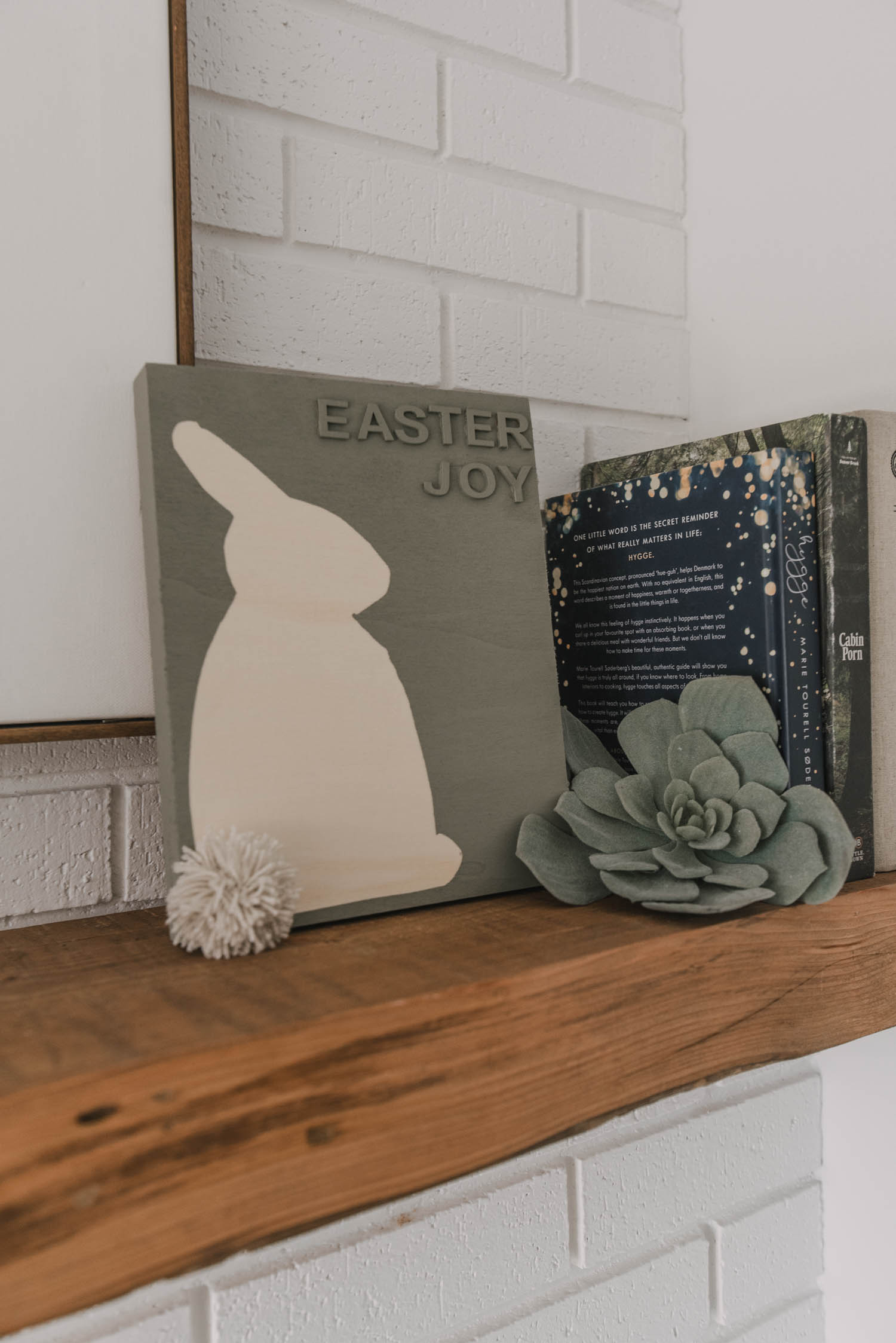 Modern spring mantel decor