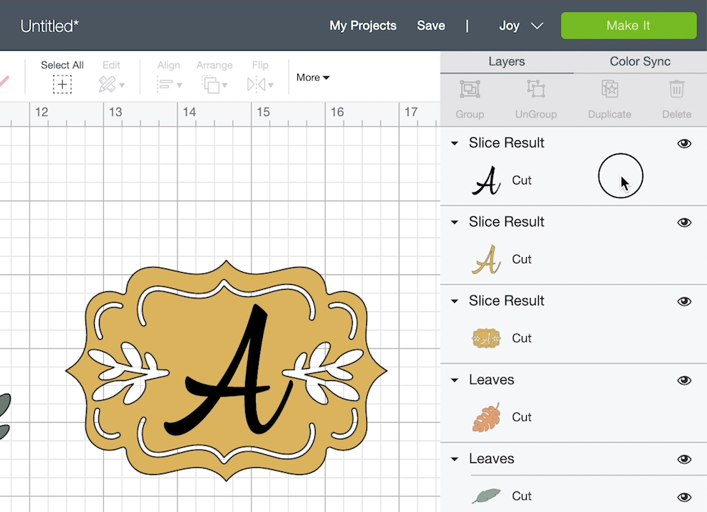 How to use the slice tool for Cricut Design Space 