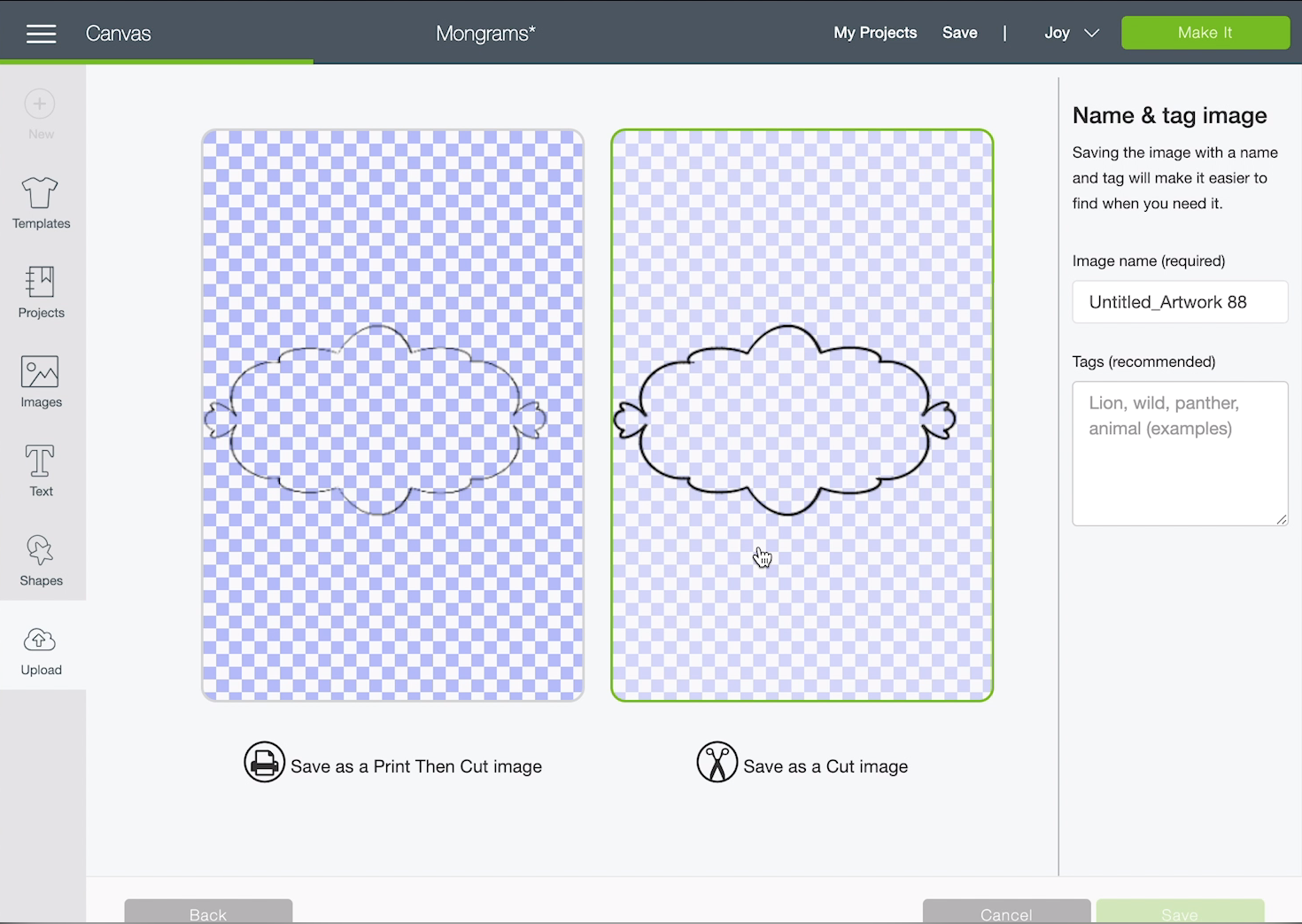 How to upload your own monogram to Cricut Design Space