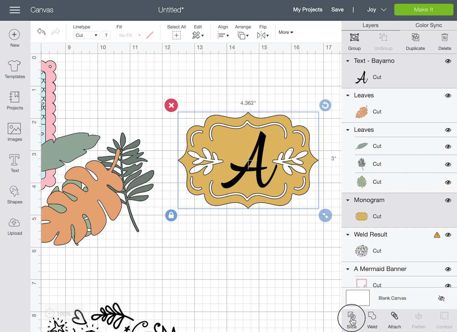 How to use the Slice tool in Cricut
