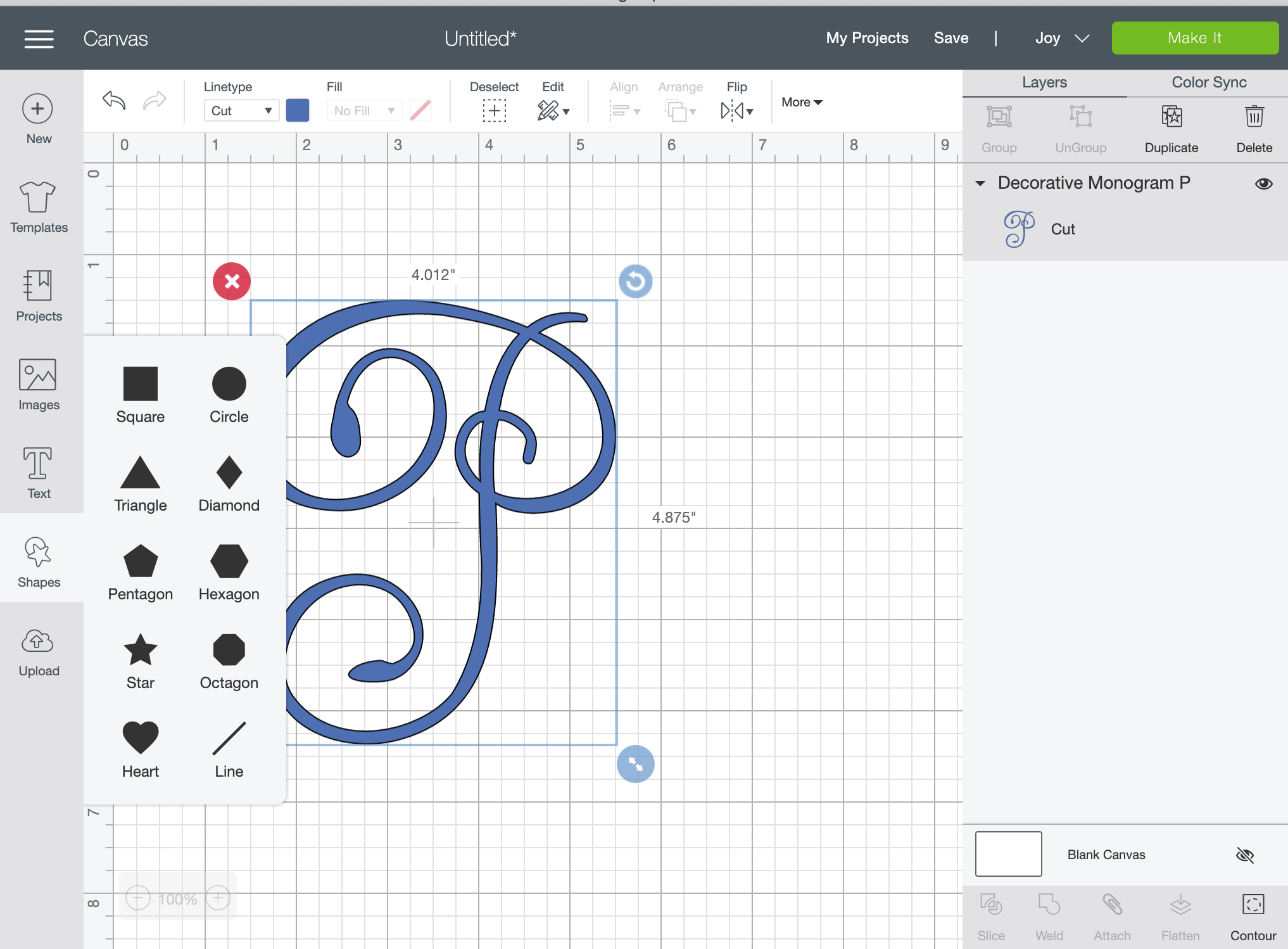 How to make a knockout monogram in Cricut Design Space
