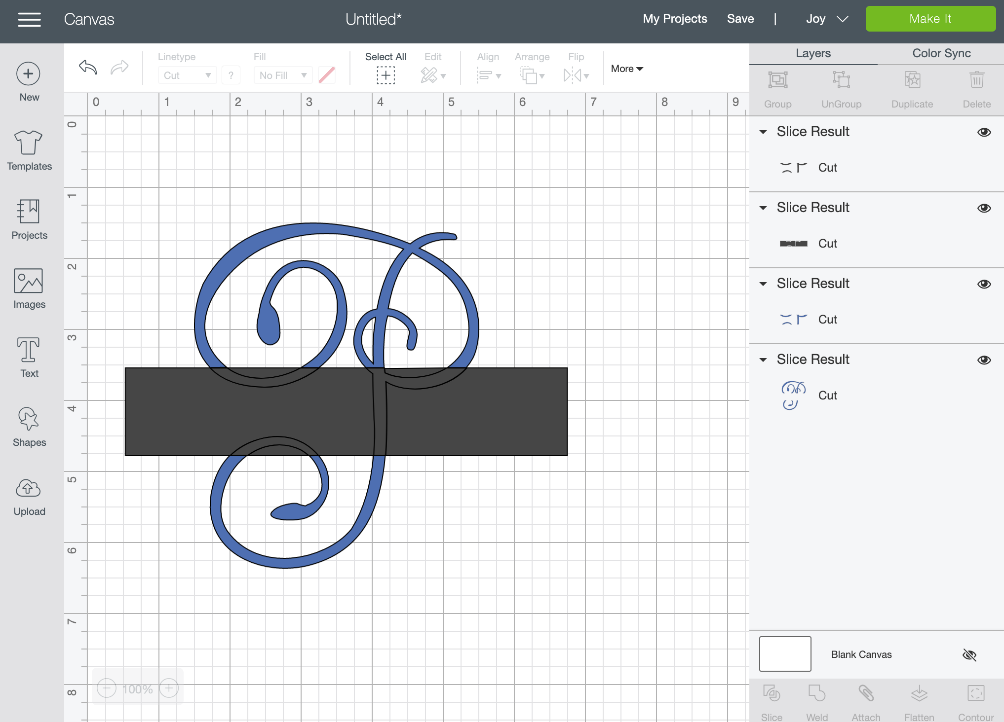How to make a knockout monogram in Cricut Design Space