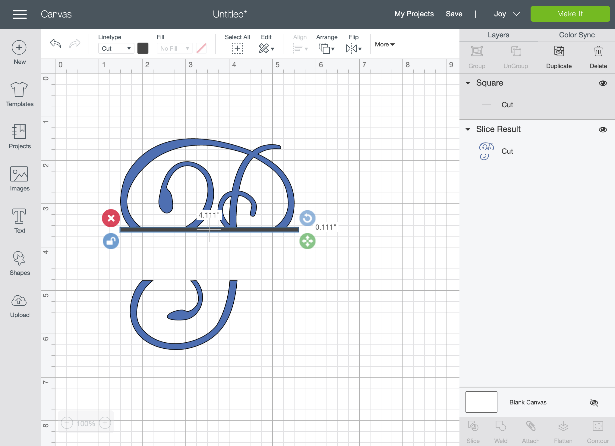 How to make a knockout monogram in Cricut Design Space
