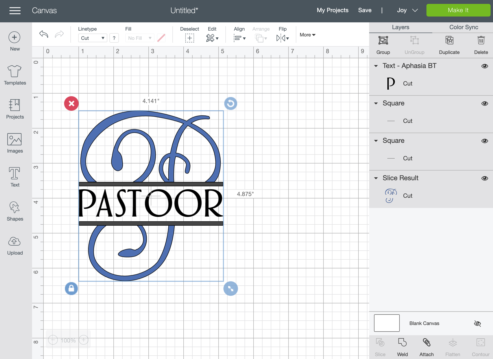 How to make a knockout monogram in Cricut Design Space