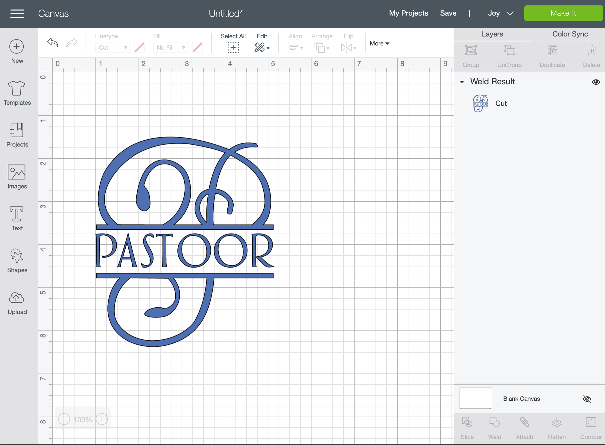How to make a knockout monogram in Cricut Design Space