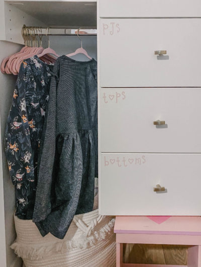 Label kids drawers to help them learn how to put away laundry
