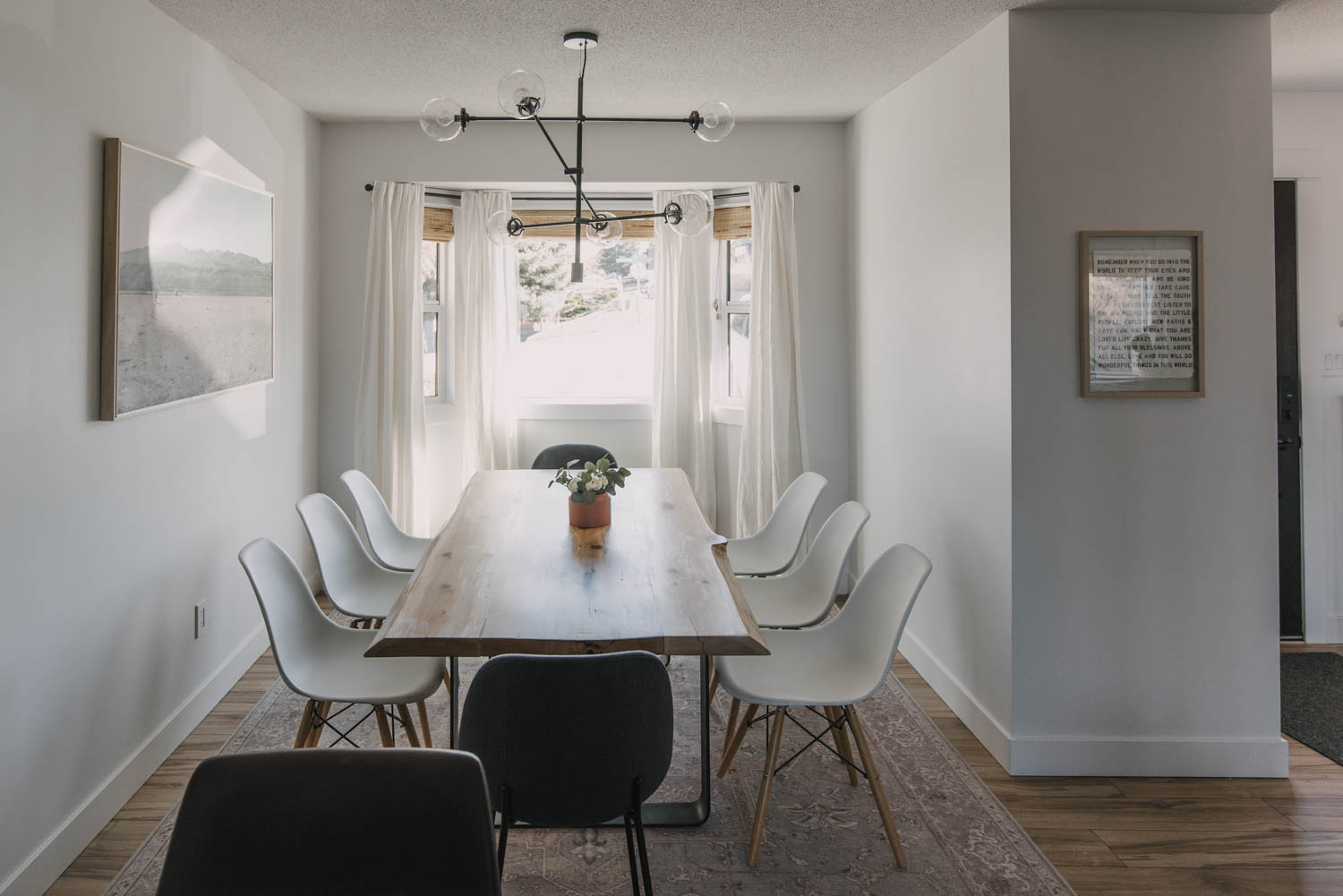 cozy modern layered Bay Window Coverings