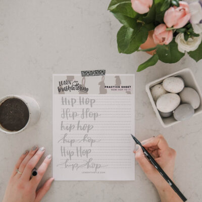Hip Hop Free Printable Hand Lettering Practice Sheet