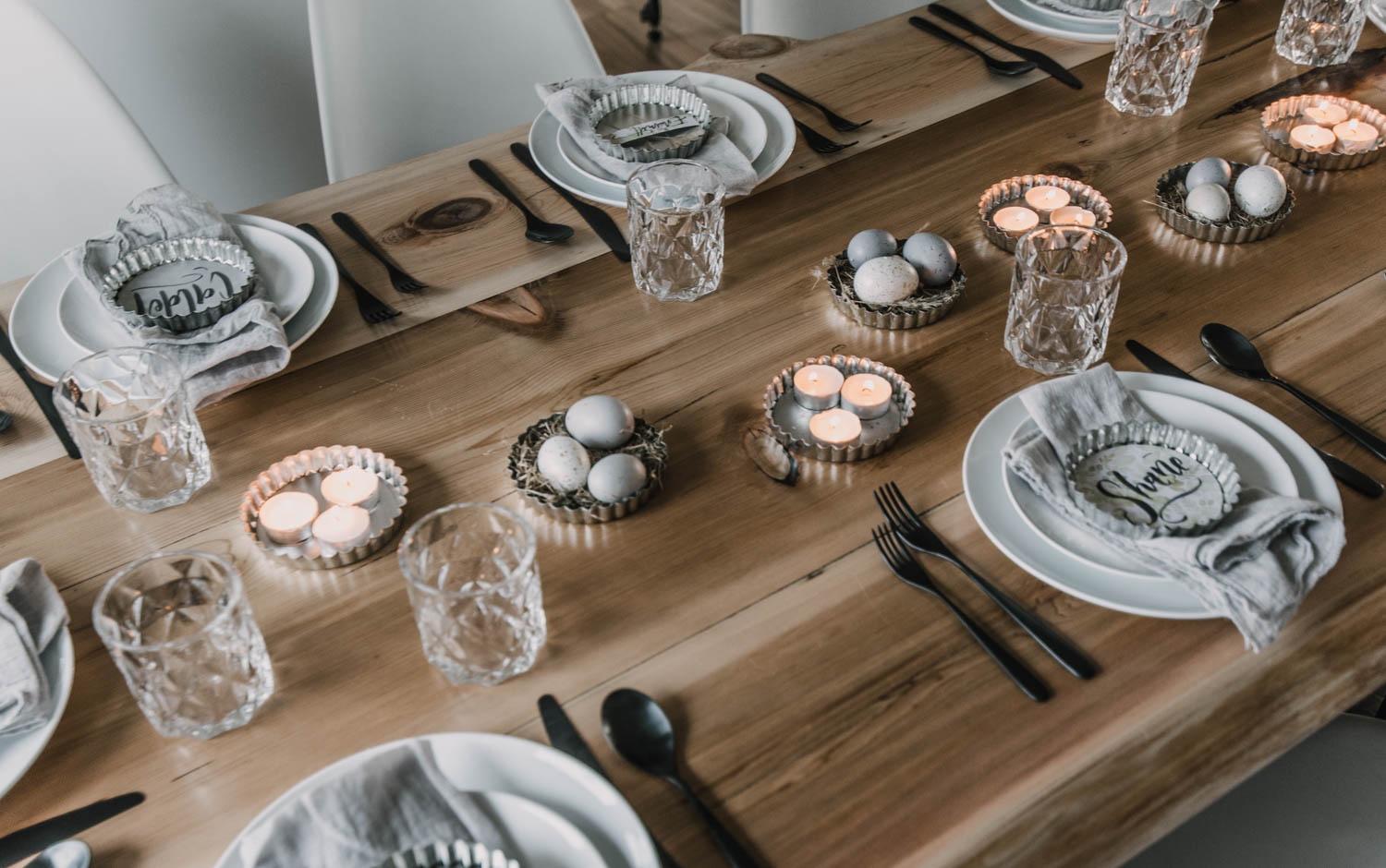 Tart Pans as Candle Holders