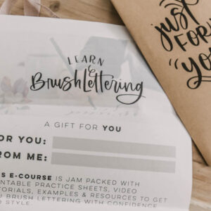 Gift Certificate to Learn Brush Lettering ECourse