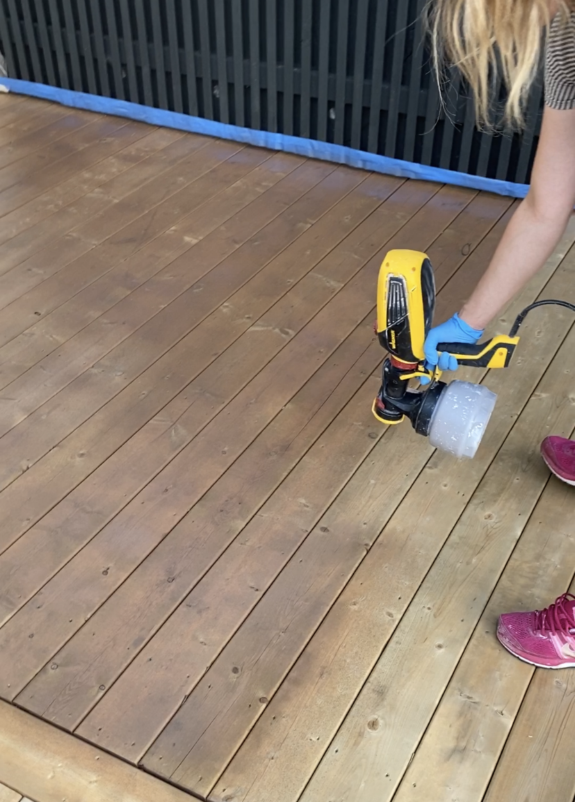 How to stain a deck with a paint sprayer