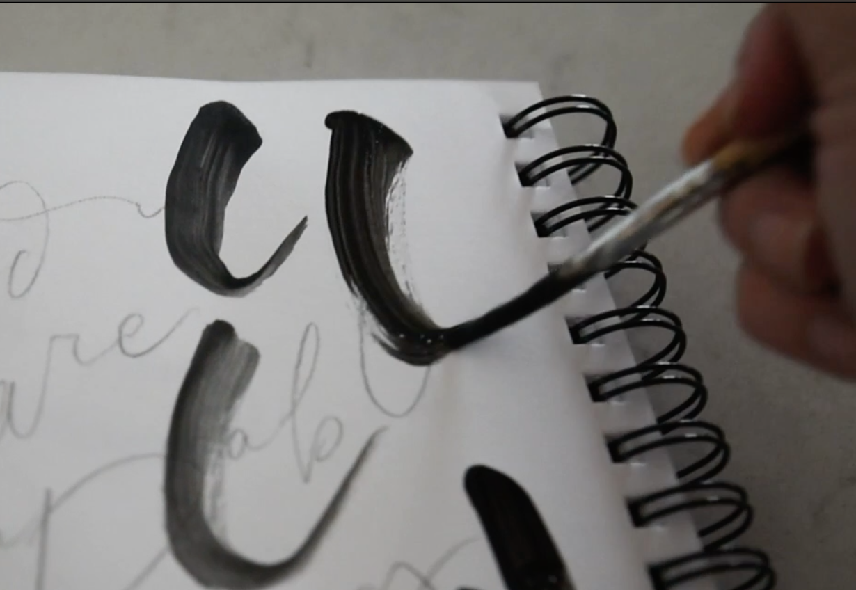 how to brush letter on canvas with acrylic paint