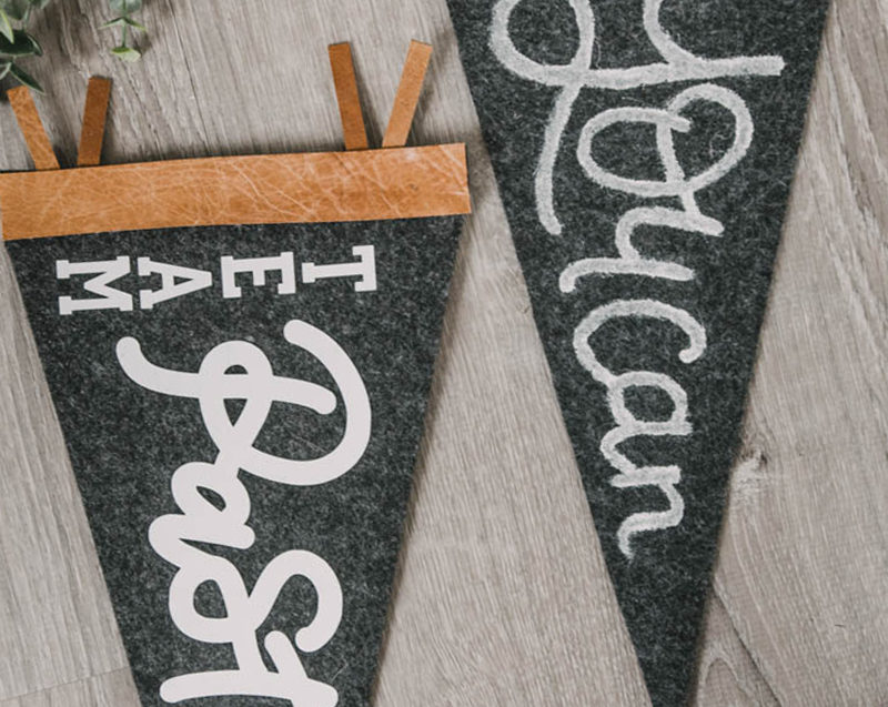 DIY Leather and Felt Pennants