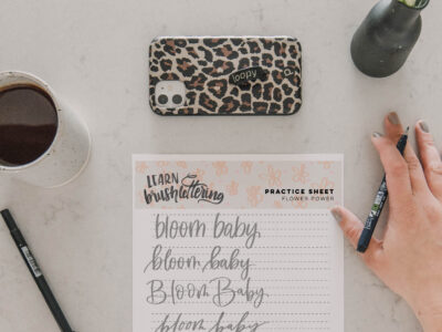 Free Printable Bloom Baby Hand Lettering Practice Sheet