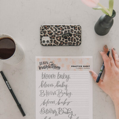 Free Printable Bloom Baby Hand Lettering Practice Sheet