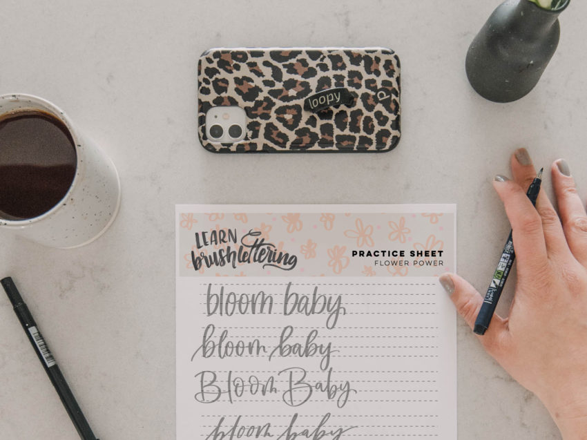 Free Printable Bloom Baby Hand Lettering Practice Sheet