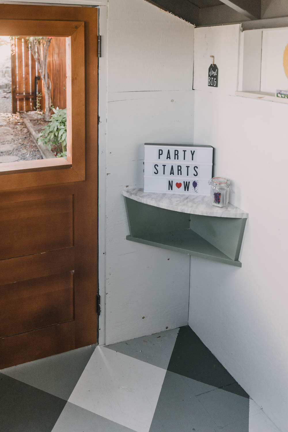 tiny corner table for a playhouse