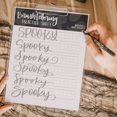 Free Hand Lettering Practice Sheet for Halloween