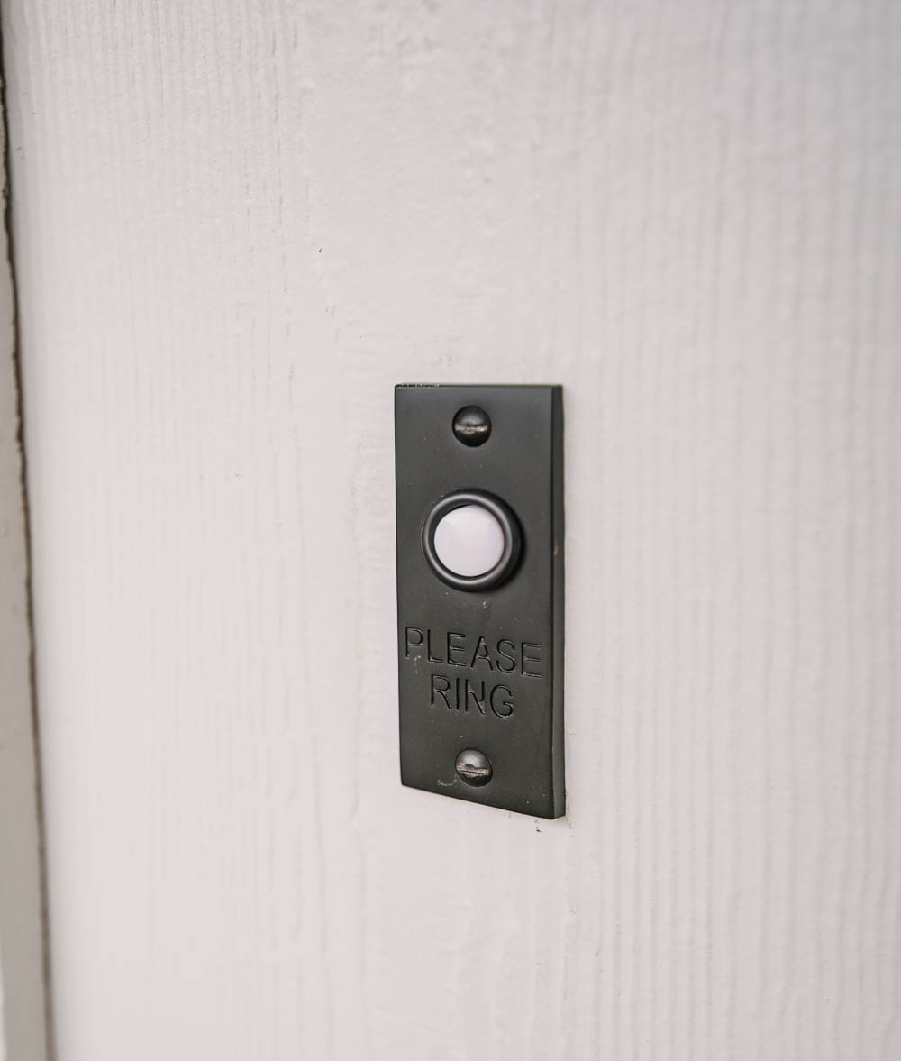 Modern matte black doorbell