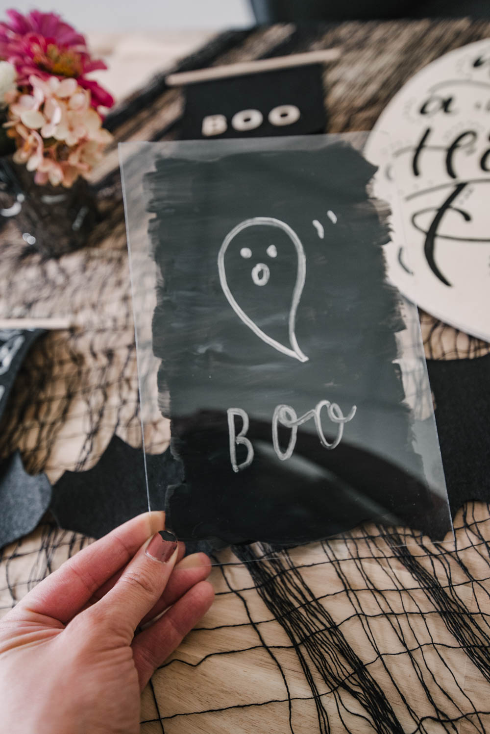 Boo! Acrylic sign from a dollar store picture frame
