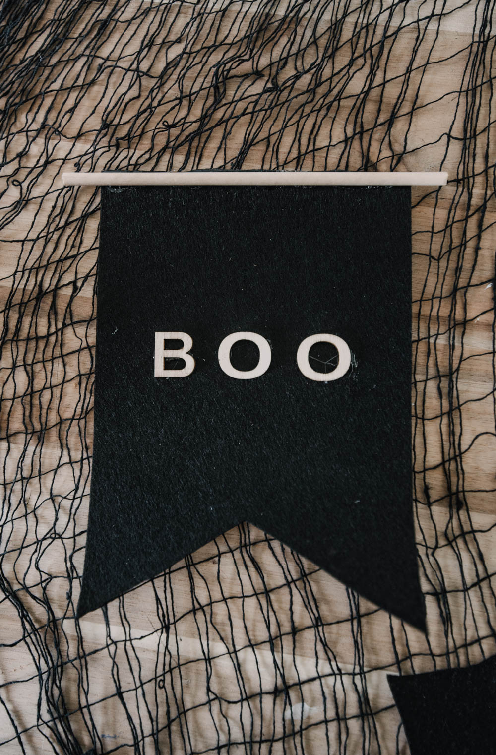 Tiny felt pennants for halloween