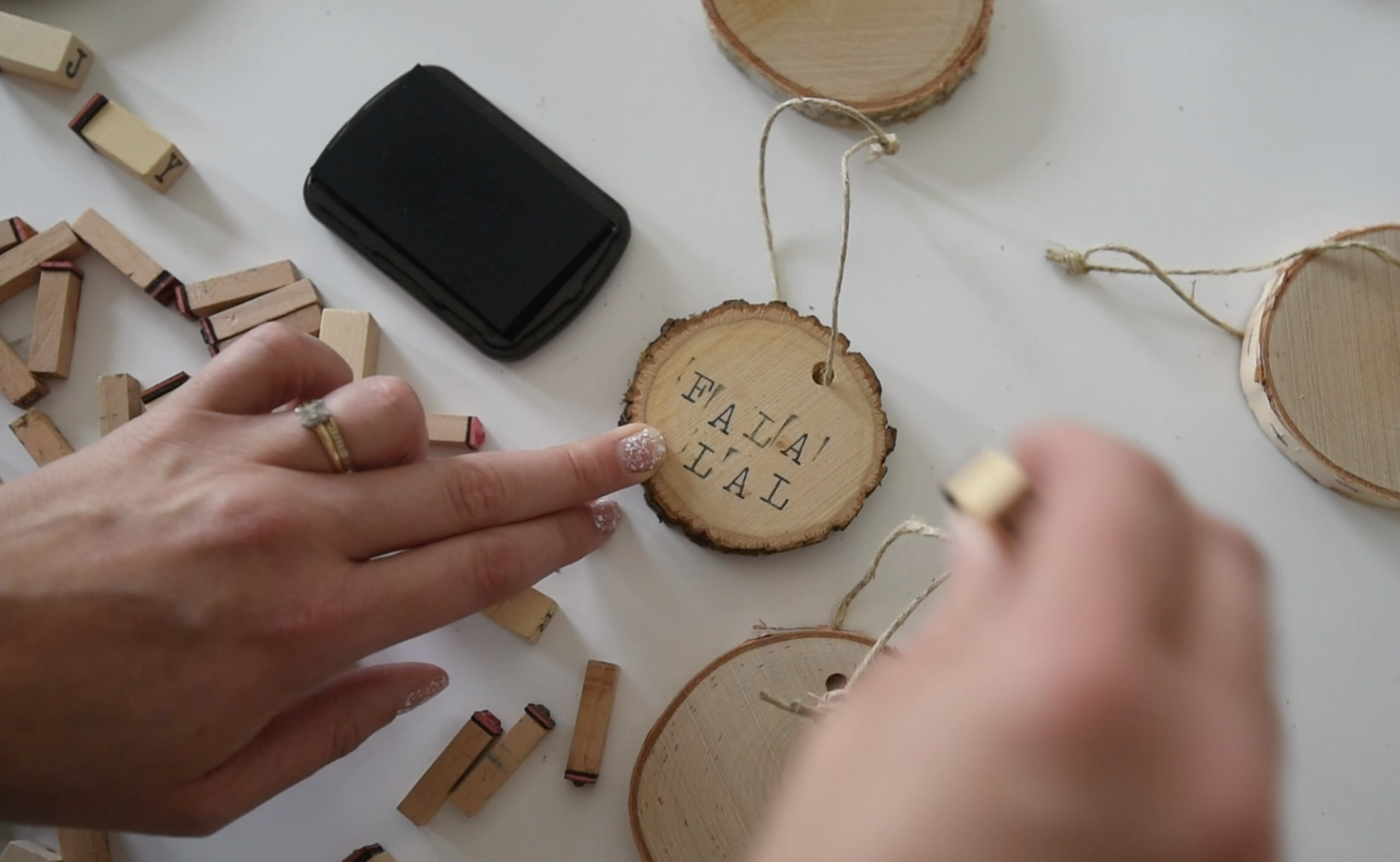 Simple stamped ornaments for holiday decorations