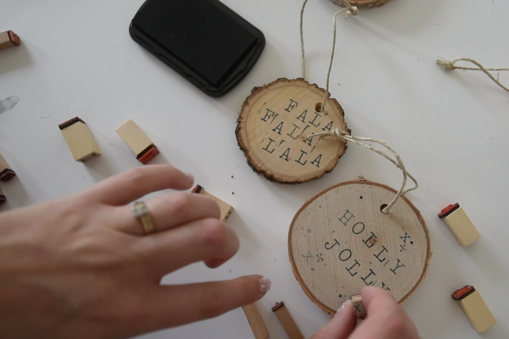 Simple stamped ornaments for holiday decorations