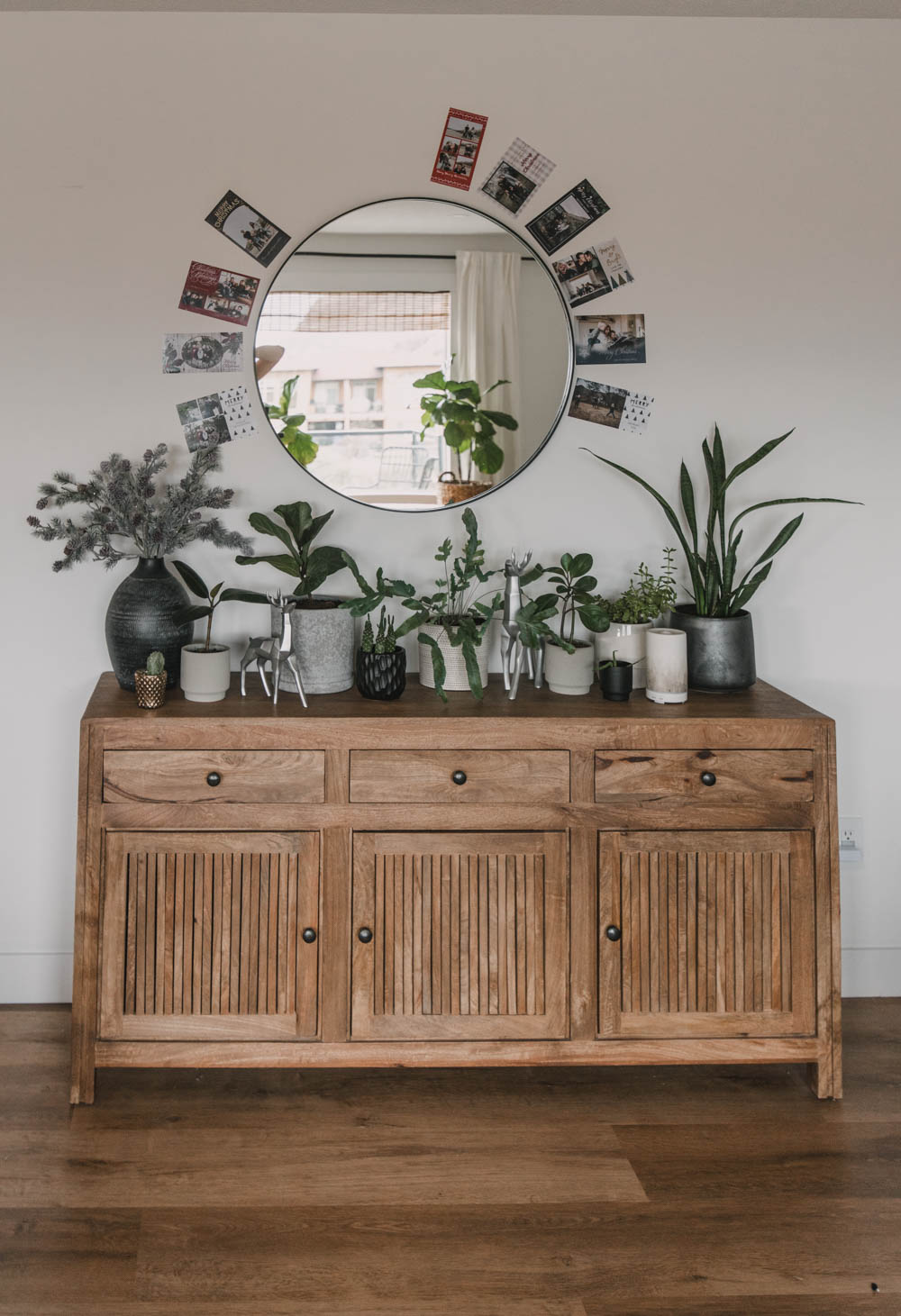 Display Holiday Cards Around A Mirror